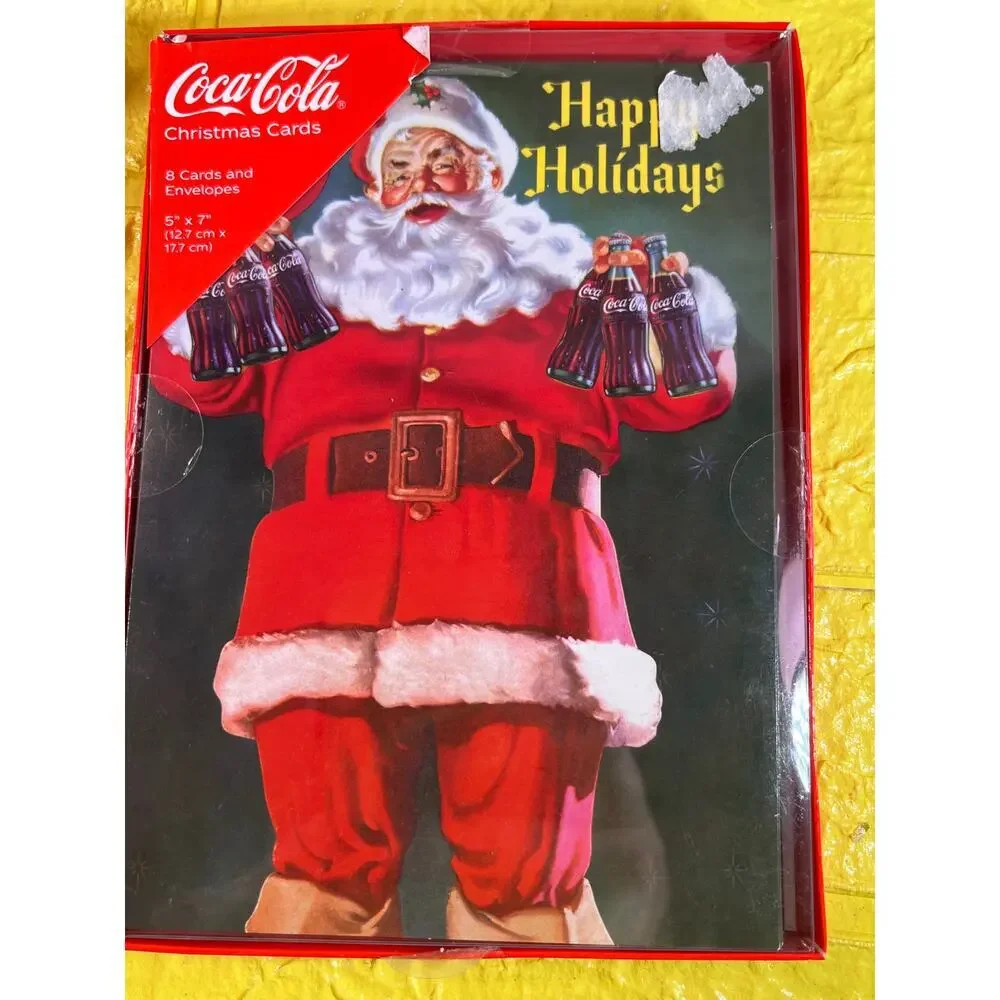 New Coca-Cola Santa Happy Holidays Christmas Cards Boxed 8